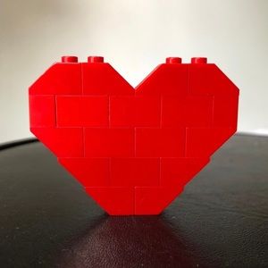 Dee & Ricky Classic Red Lego Heart Pin! Brand New!